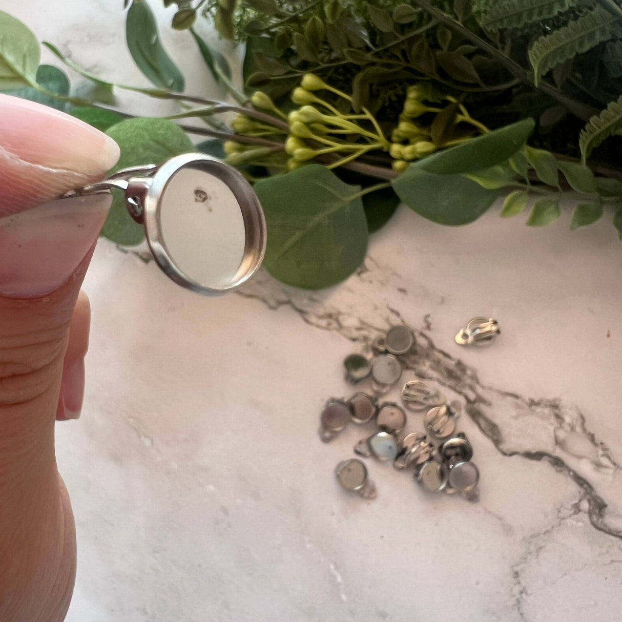 10mm Minimalist Bezel Clip-On Earrings - Stainless Steel
