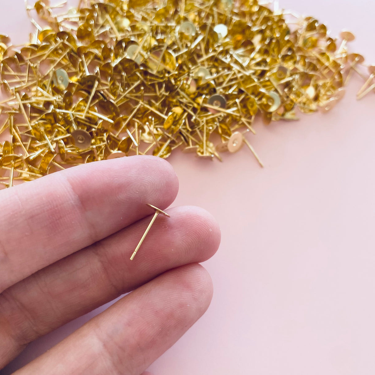 6mm Earring Posts - Gold Plated - Surgical Stainless Steel