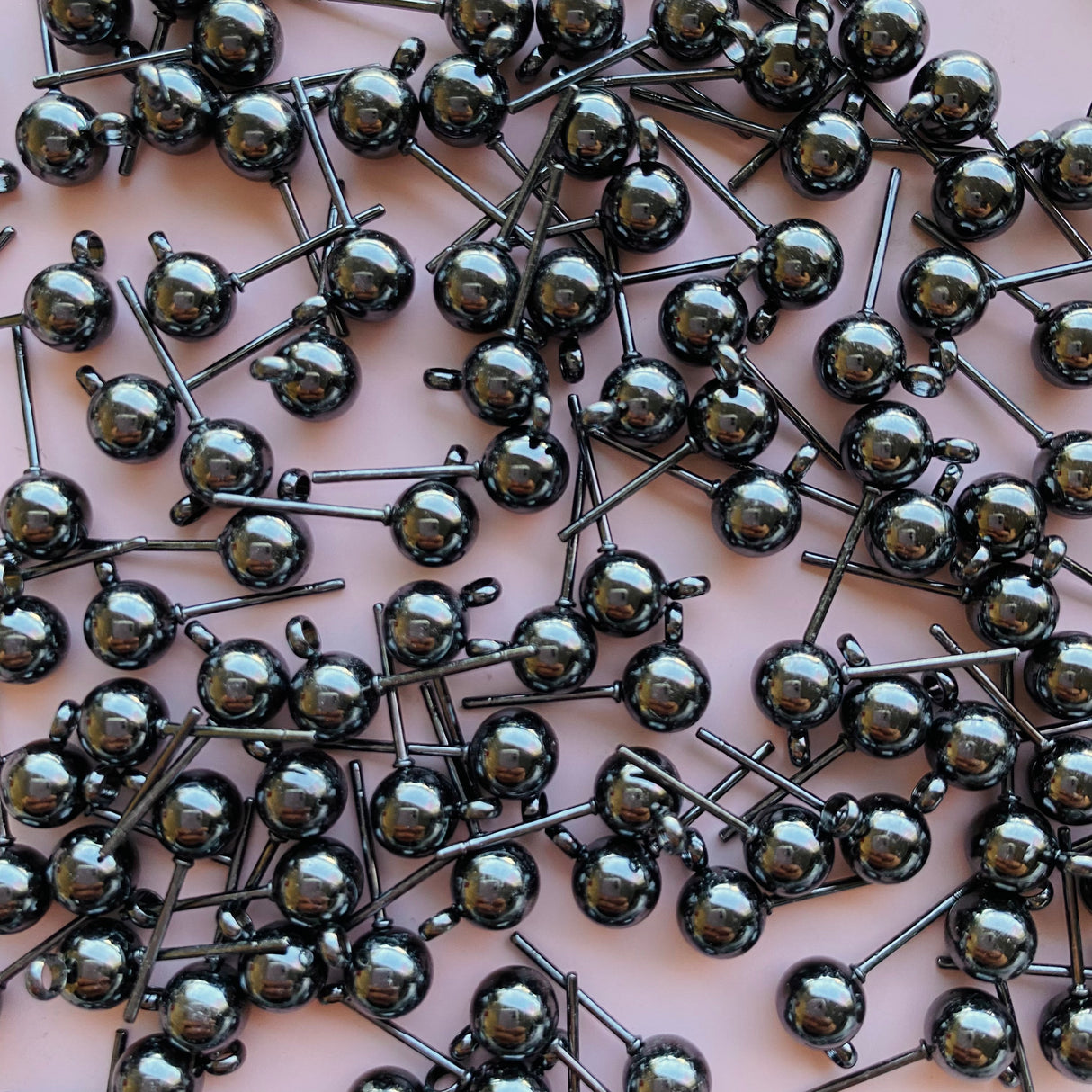 6mm Ball Posts with Loop - Gunmetal Grey
