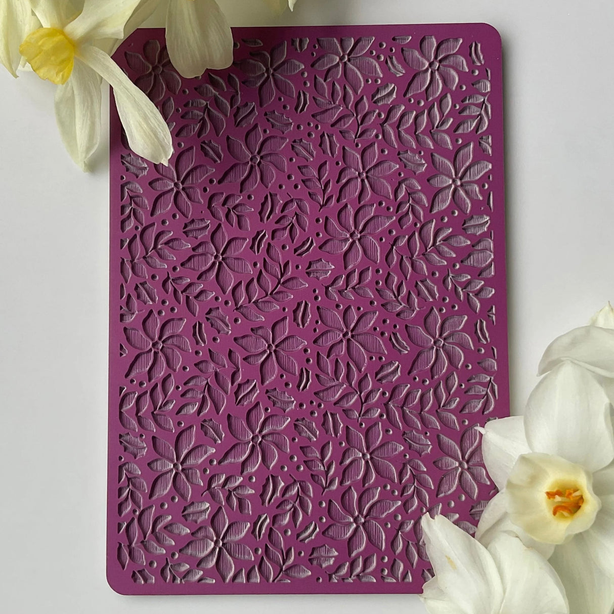 Poinsettia Christmas Flowers - Texture Mat