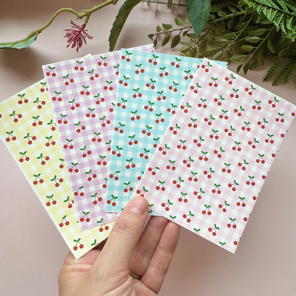 Cherry Gingham - Water Soluble Transfer
