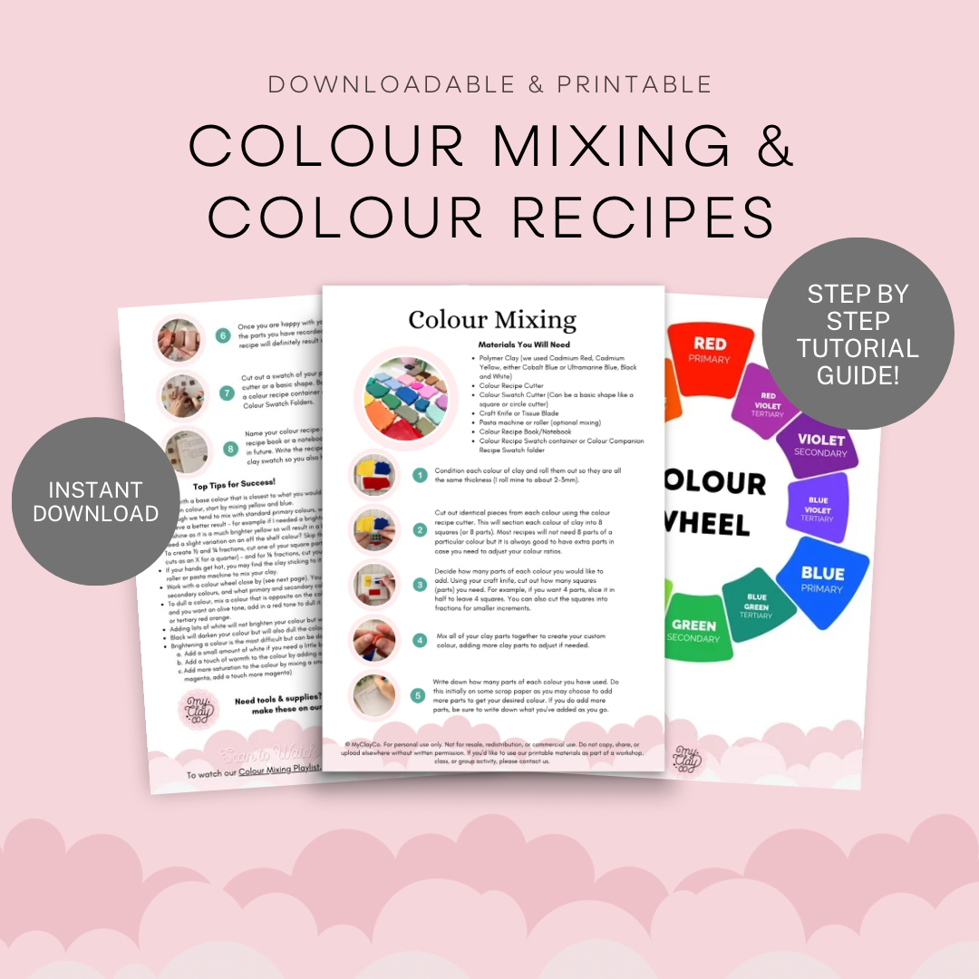 Polymer Clay Colour Mixing and Color Recipe Making - Printable Tutorial