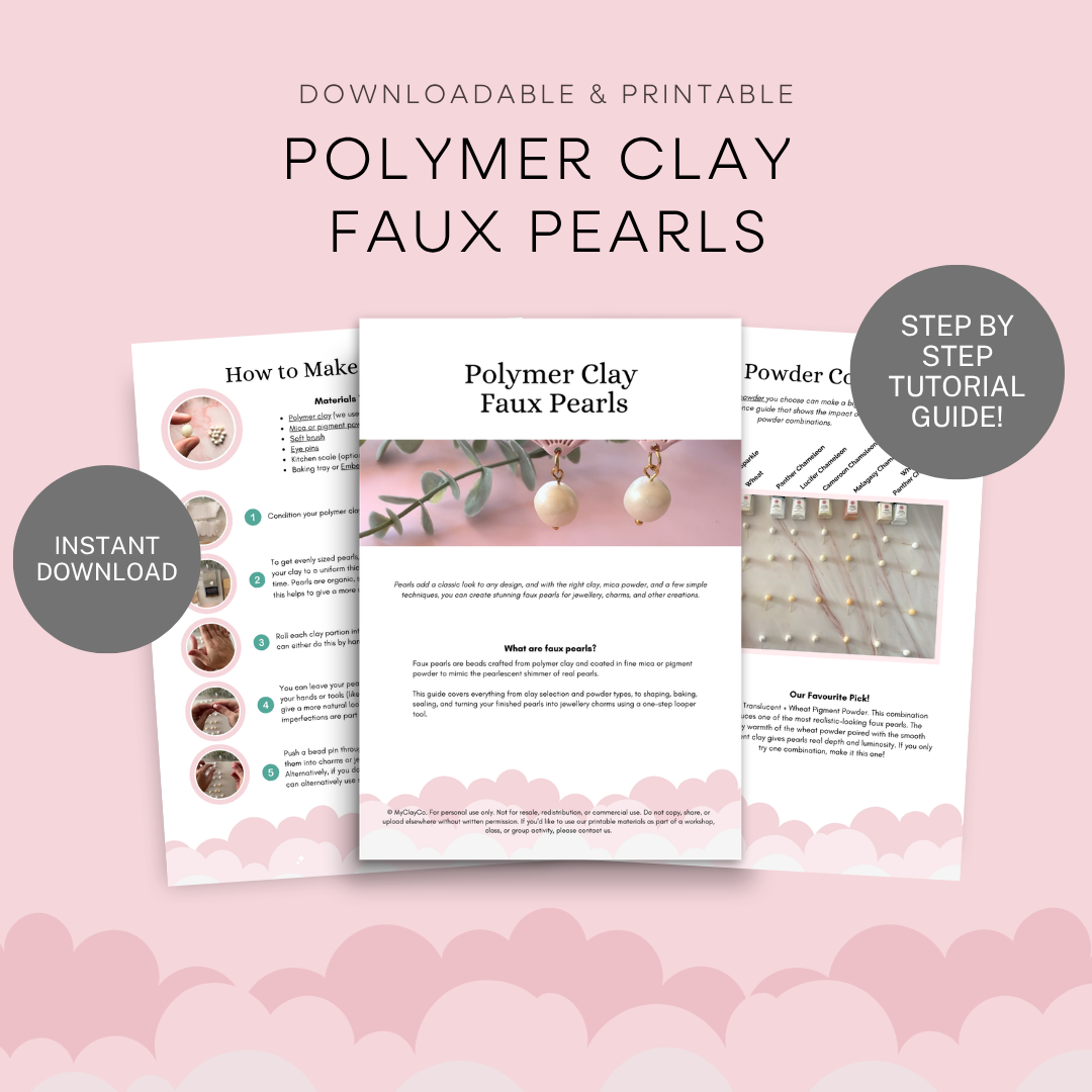 Polymer Clay Faux Pearls - Printable Tutorial