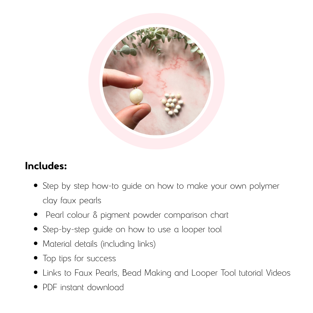 Polymer Clay Faux Pearls - Printable Tutorial