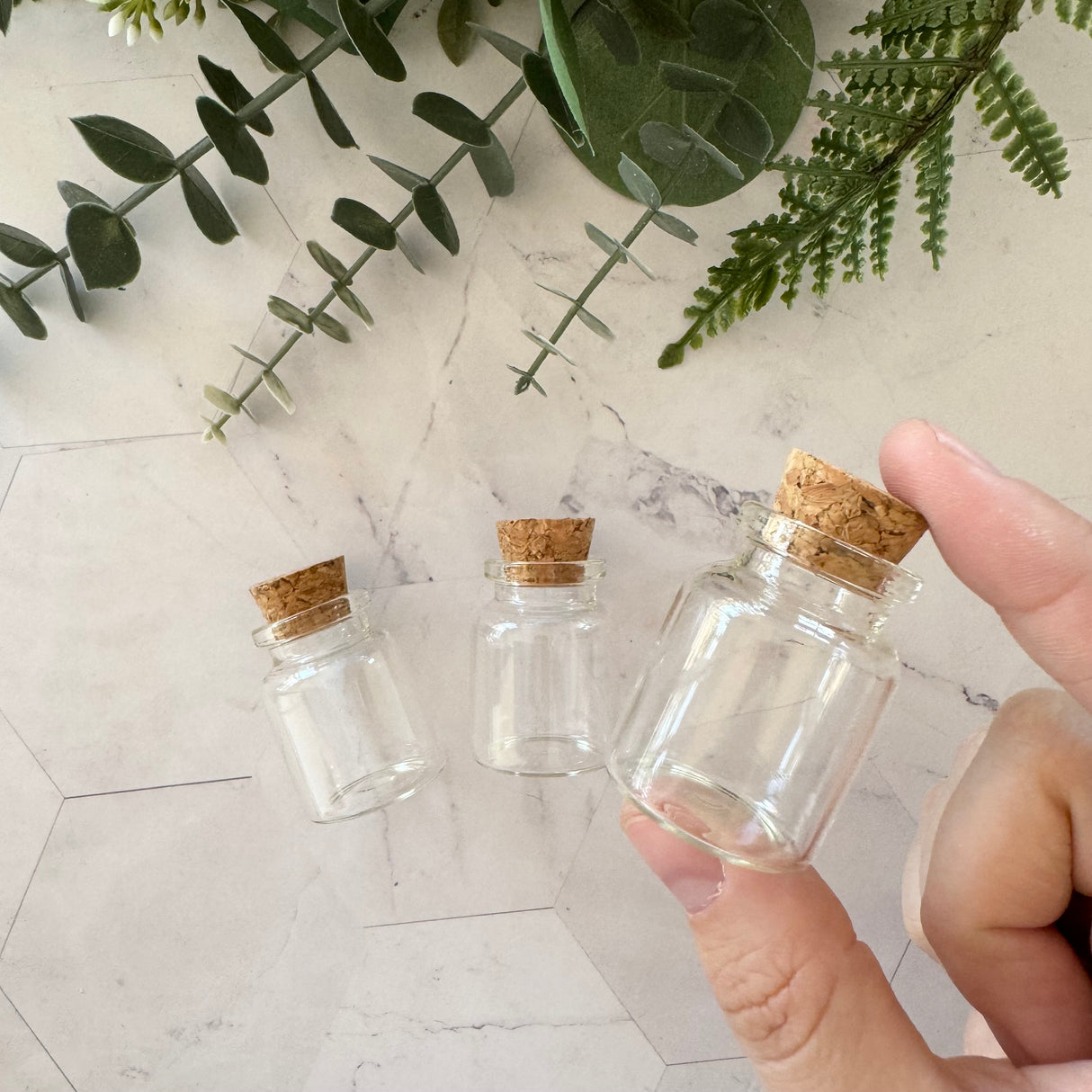Mini Glass Bottles - 3 pack