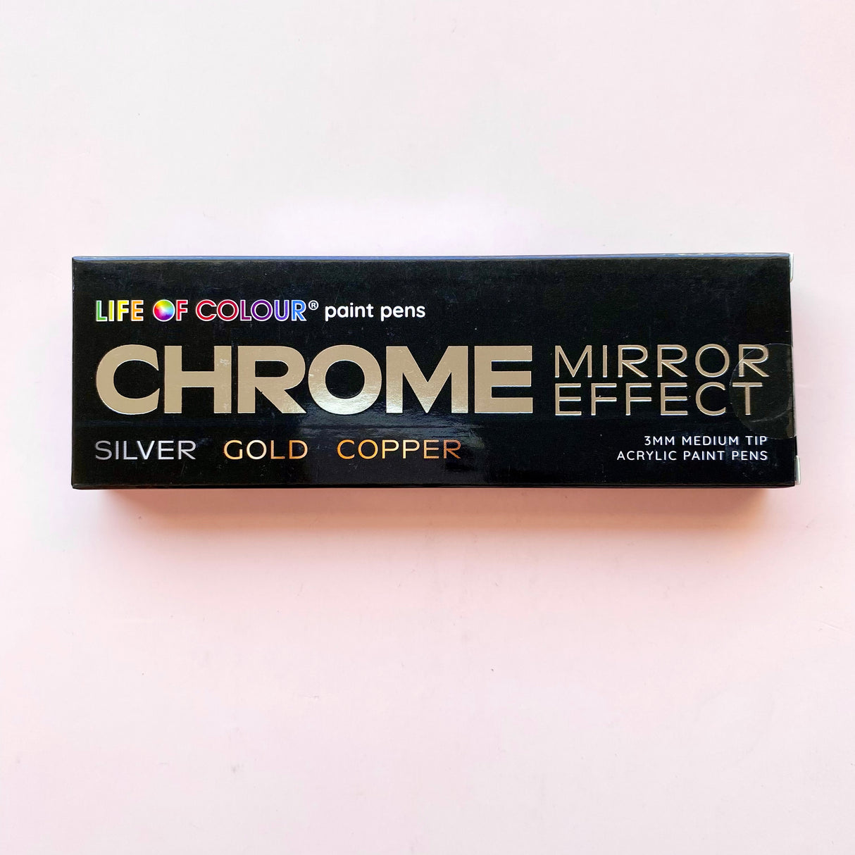 Life of Colour Acrylic Paint Pens - Chrome Mirror Effect - Set of 3
