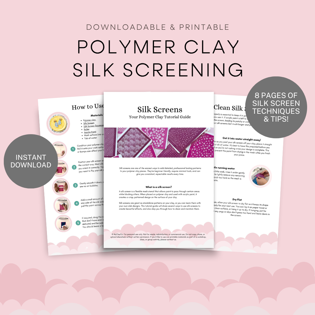 Polymer Clay Silk Screen Techniques - Printable Tutorial