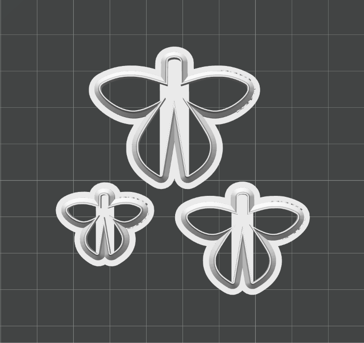 3D Scissor Bow Trio Cutter Set STL - digital download