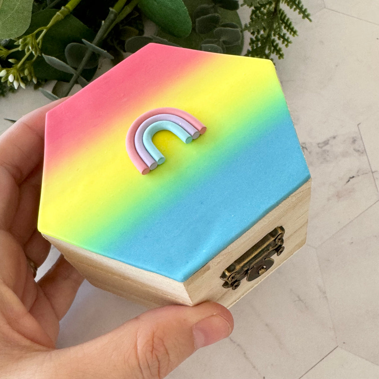 Keepsake Wooden Hexagon Box