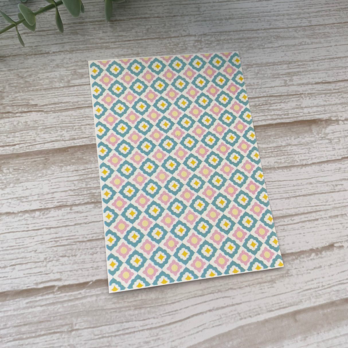 Floral Tile in Mint - Water Soluble Transfer