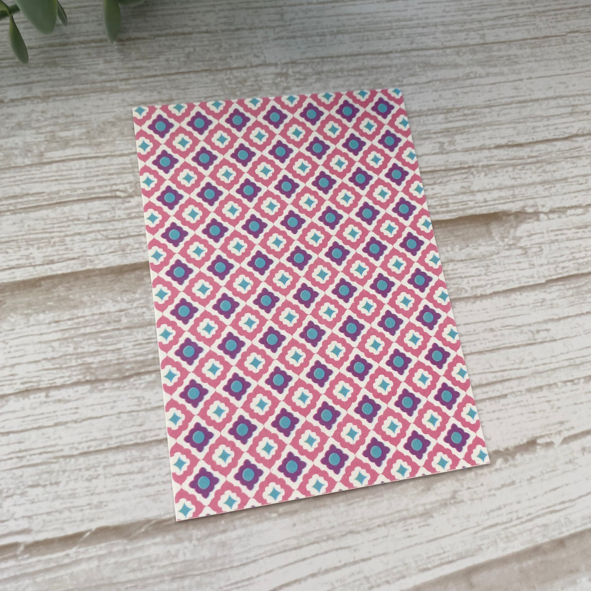 Floral Tile in Mulberry - Water Soluble Transfer