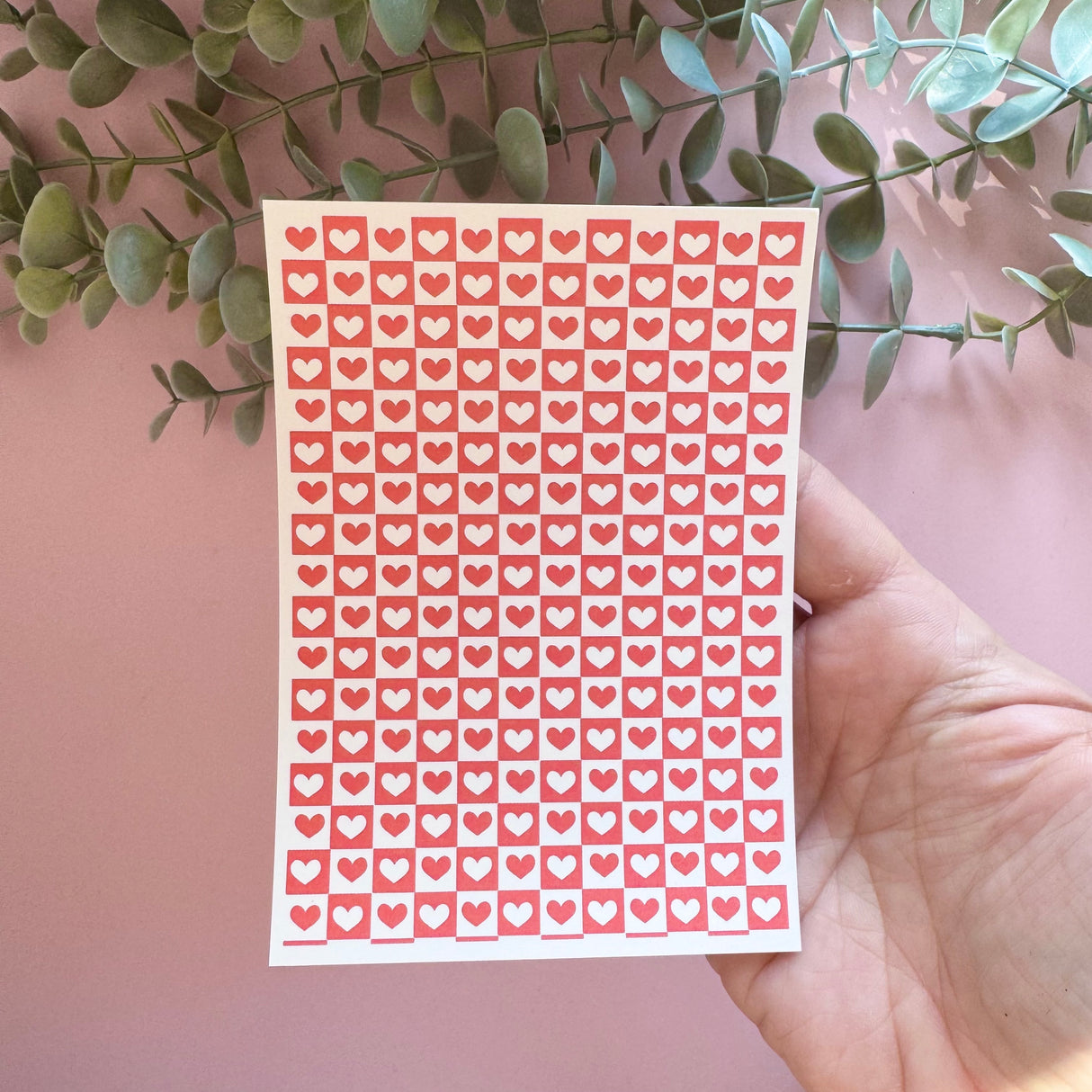 Tiled Hearts - Water Soluble Transfer