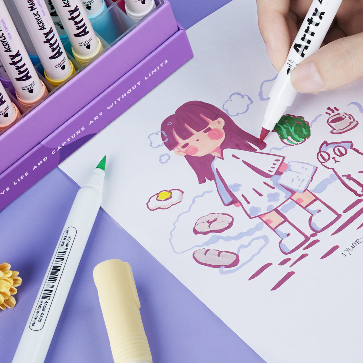 Arrtx Acrylic Paint Pens - 30 Colour Set Paint Markers