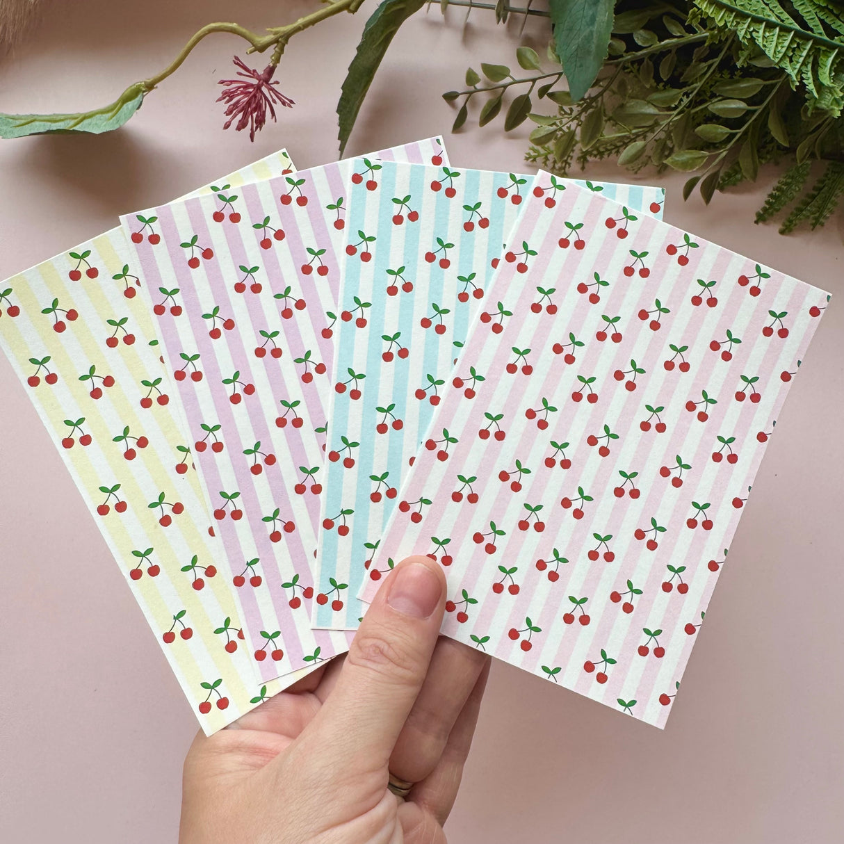 Cherry Stripes - Water Soluble Transfer