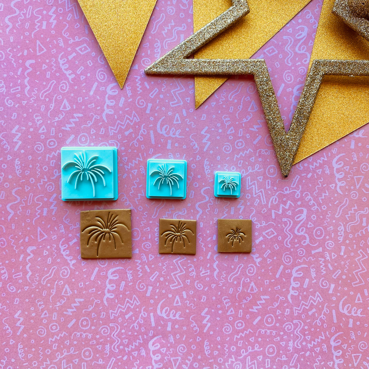 Fireworks Fountain Stamp