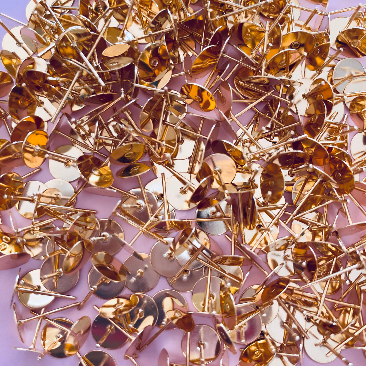 8mm Earring Posts - Gold Plated - Surgical Stainless Steel