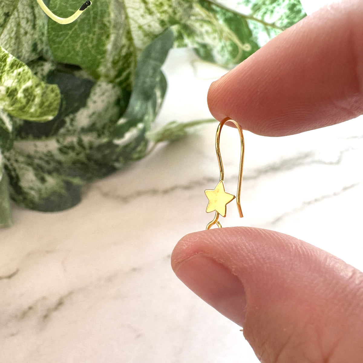 Star Hook - Gold Plated Stainless Steel (Vertical Loop)