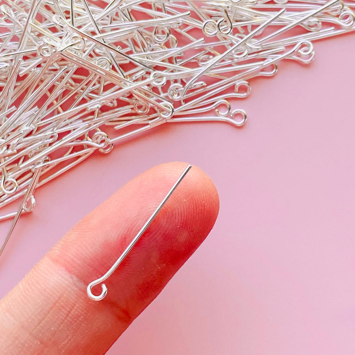 Eye Pins - Silver Plated Stainless Steel