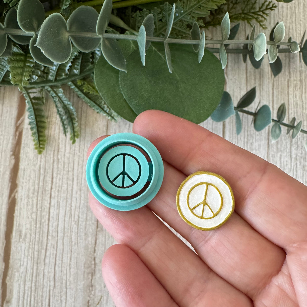 Peace Sign Faux Enamel Charm Cutter