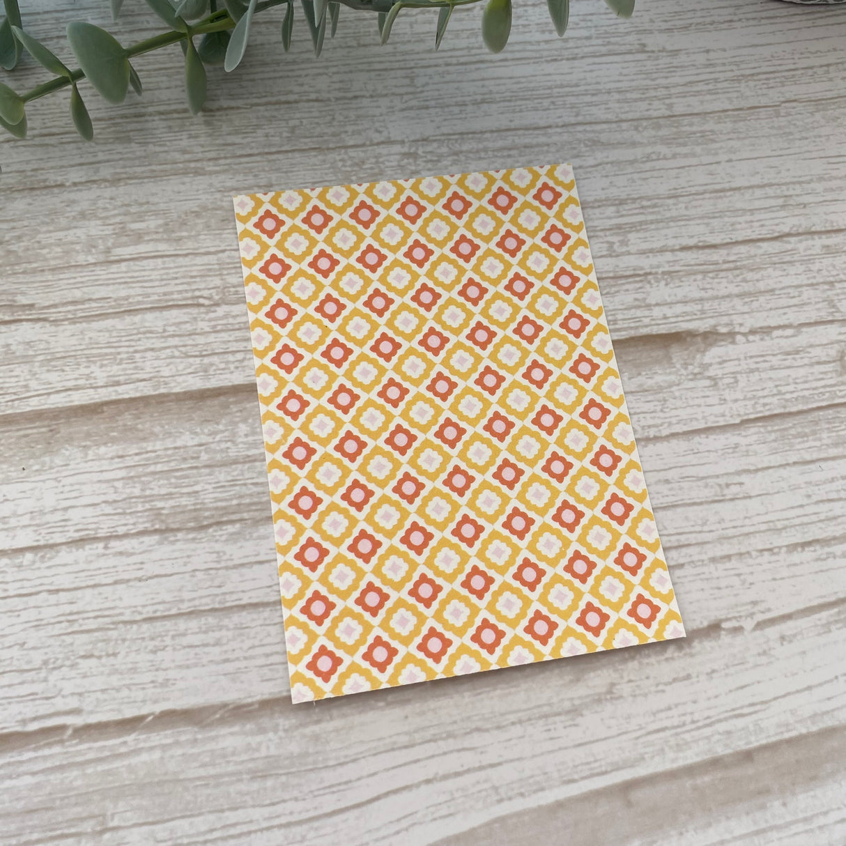 Floral Tile in Mandarin - Water Soluble Transfer