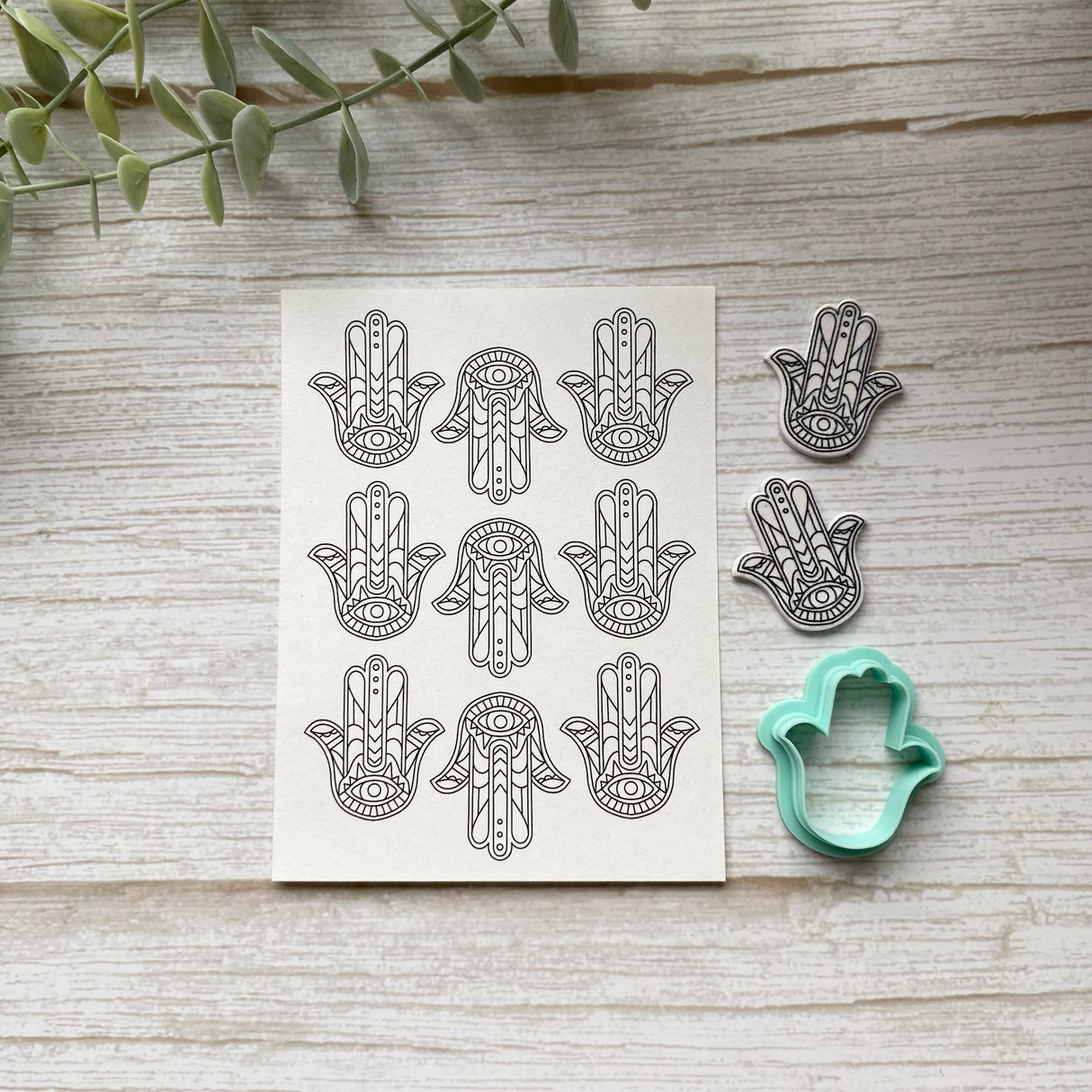 Hamsa Hand and Matching Cutter Set - Water Soluble Transfer