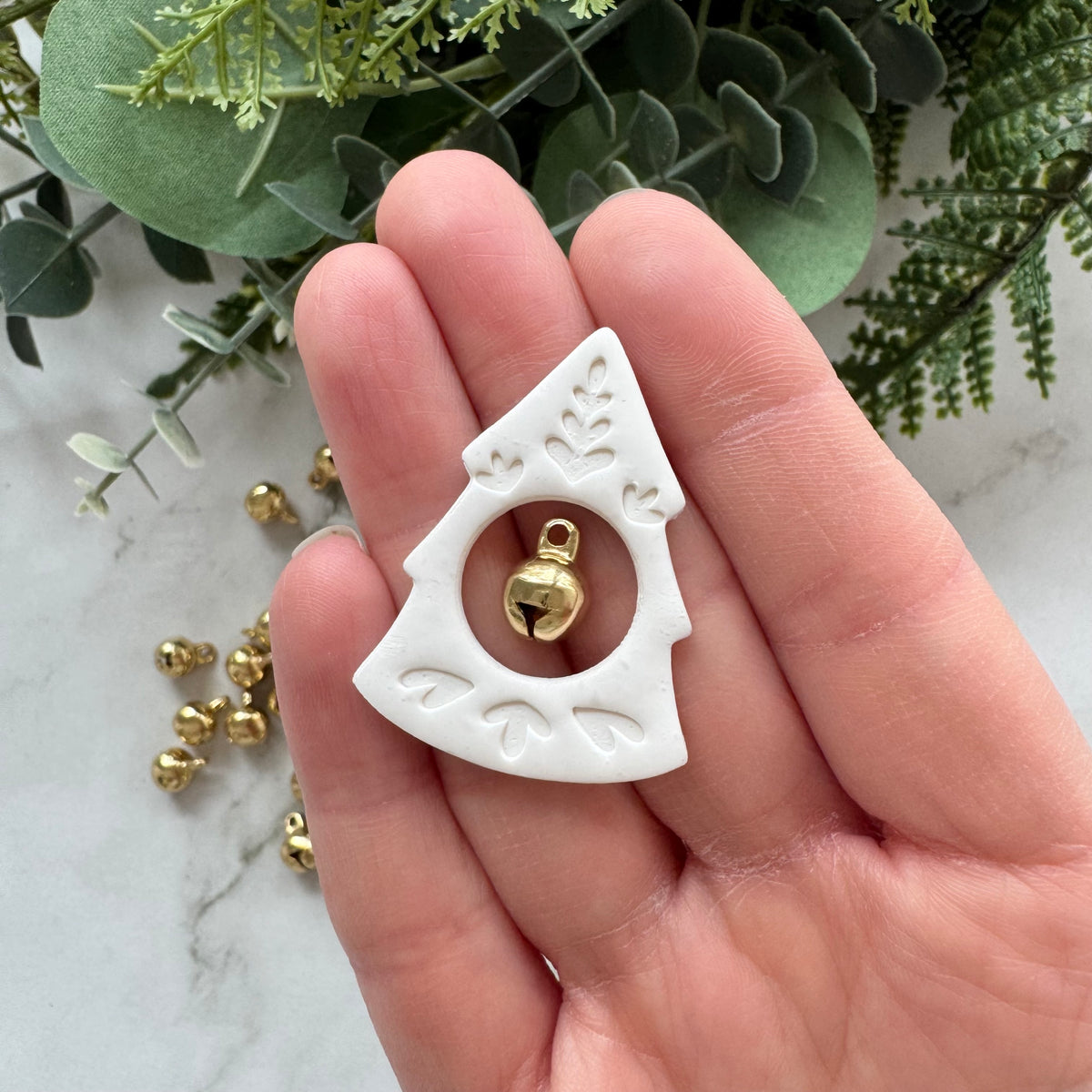 Mini Jingle Bell Charms - Gold Plated Stainless Steel - 50 pack