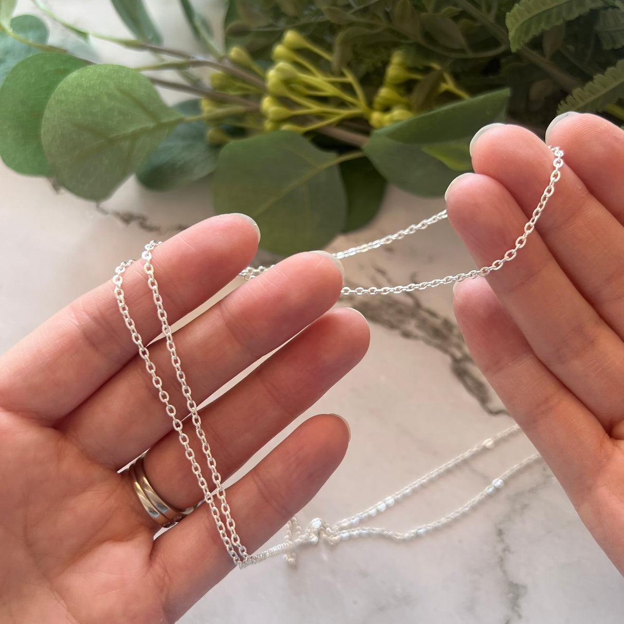 Fine Cable Chain - Silver Plated Stainless Steel - 5 metres