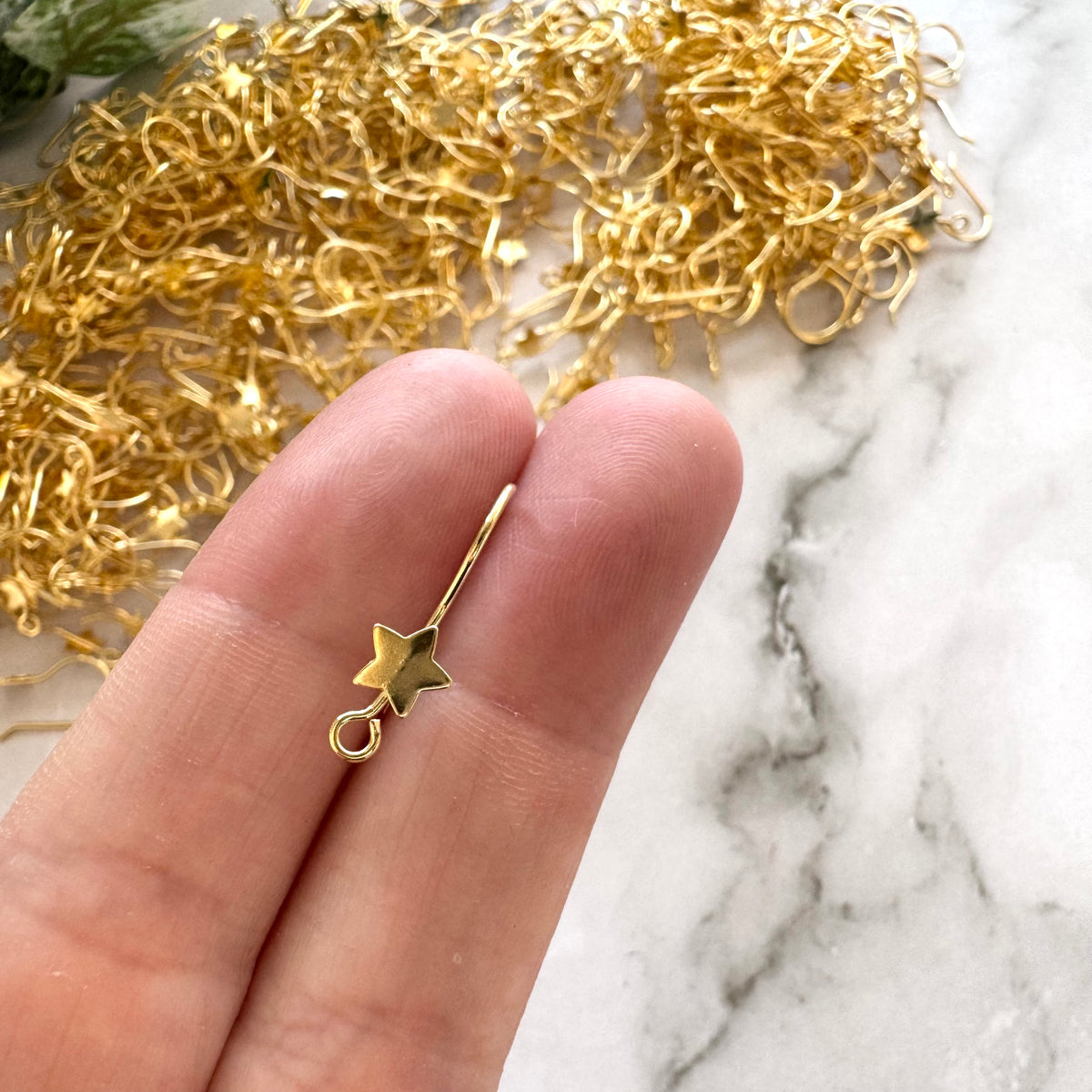 Star Hook - Gold Plated Stainless Steel (Vertical Loop)