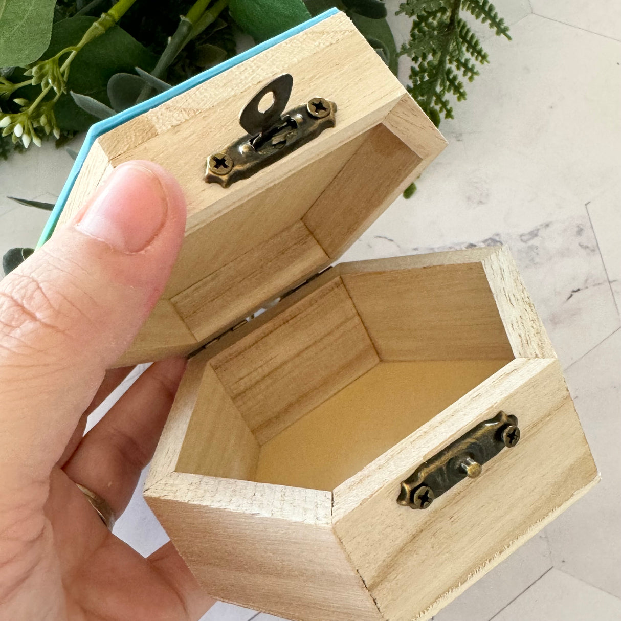 Keepsake Wooden Hexagon Box
