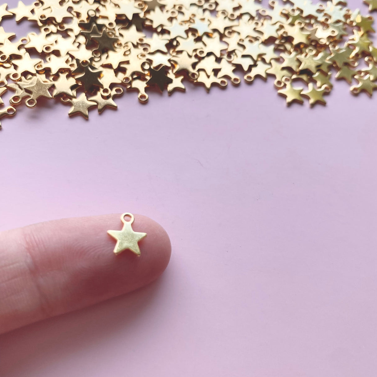 Mini Star Charms - Gold Plated Stainless Steel - 20 pack