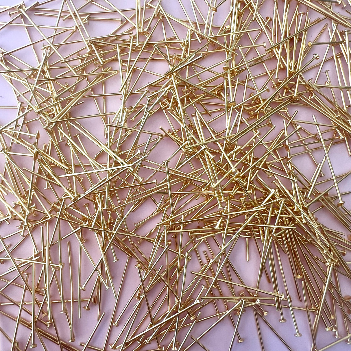 Flat Head Pins - Gold Plated Stainless Steel
