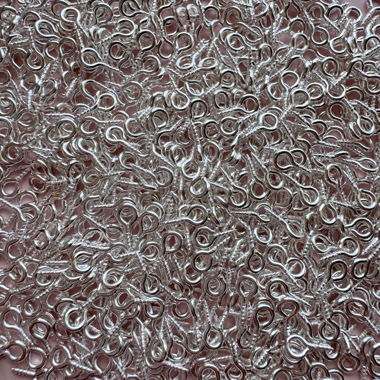 Screw Eye Pins - Bright Silver Plated Stainless Steel