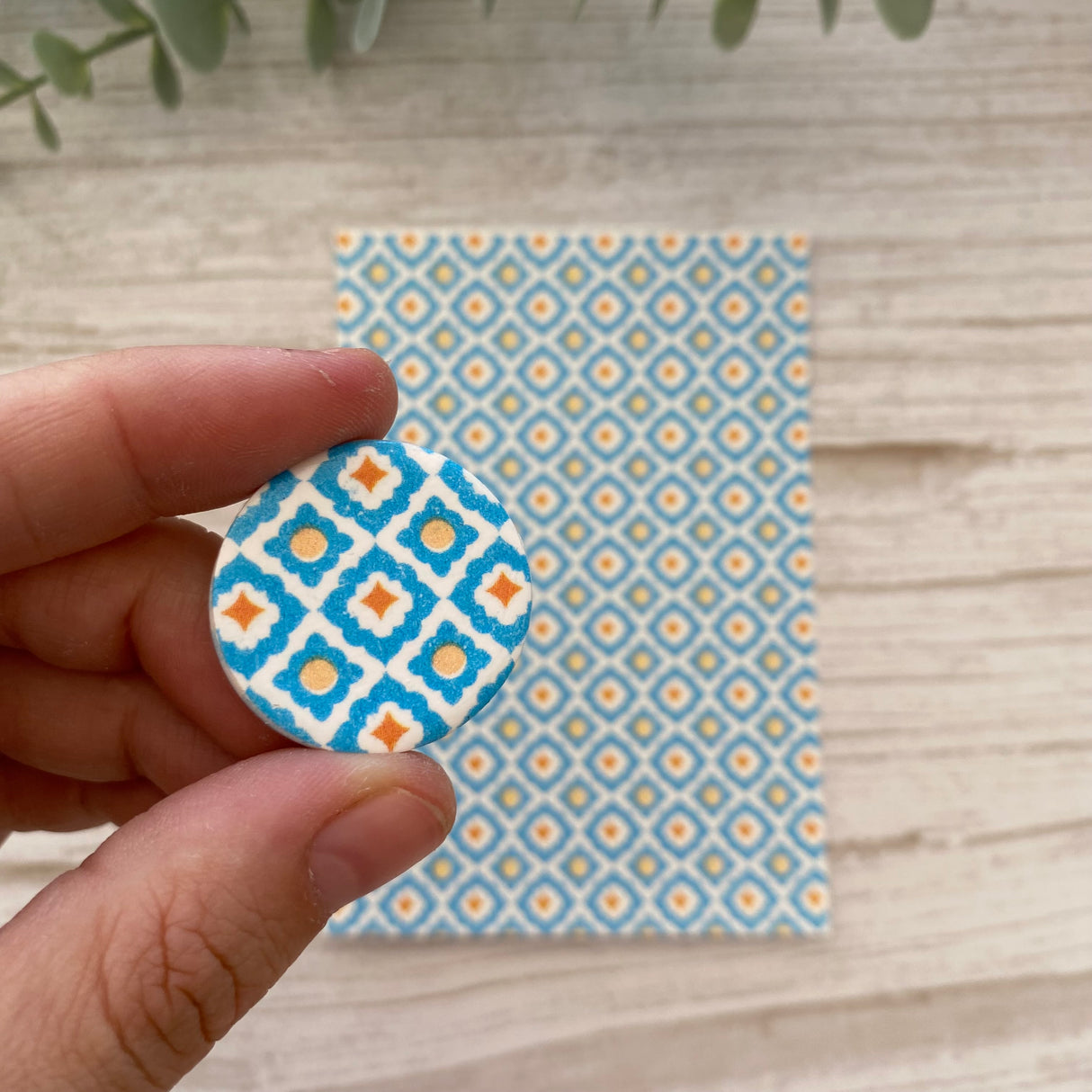 Floral Tile in Caribbean - Water Soluble Transfer