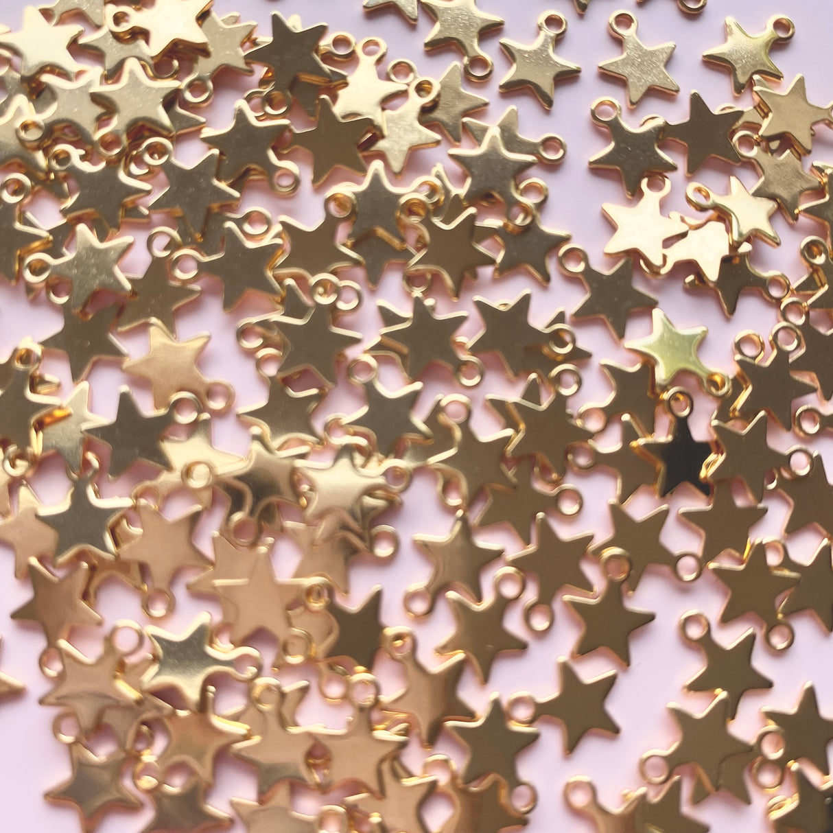 Mini Star Charms - Gold Plated Stainless Steel - 20 pack