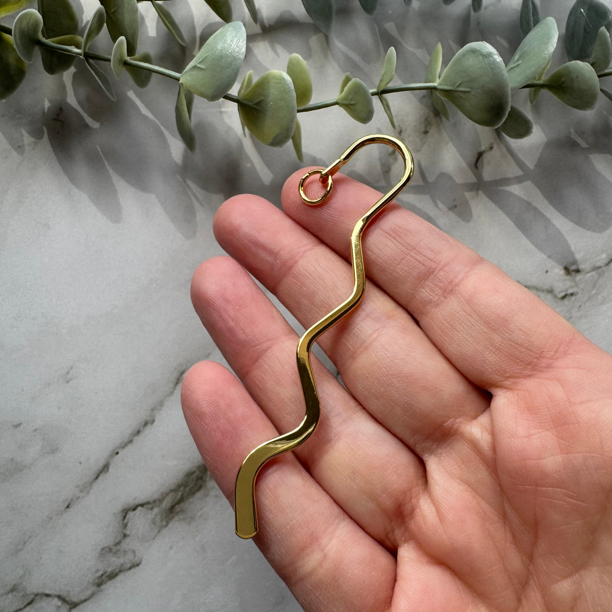 Wavy Bookmark Hook - Gold - 5 pack