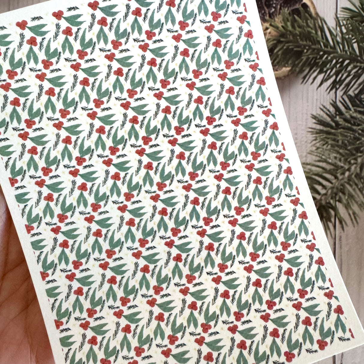 Holly and Sprigs - Water Soluble Transfer