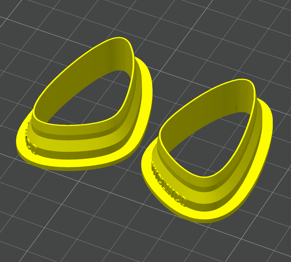 Elongated Pebble 40mm Mirrored Cutter Set STL - digital download