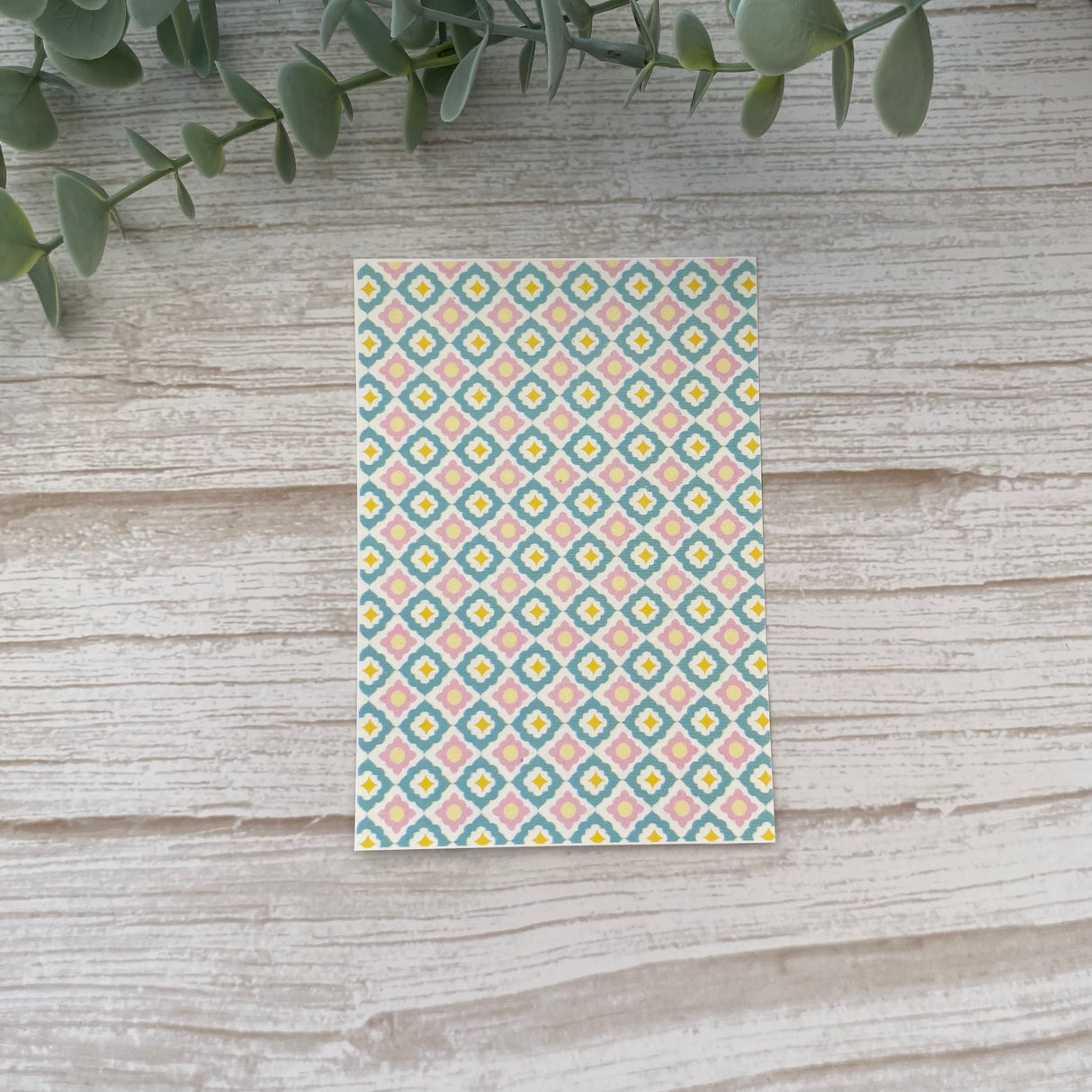 Floral Tile in Mint - Water Soluble Transfer