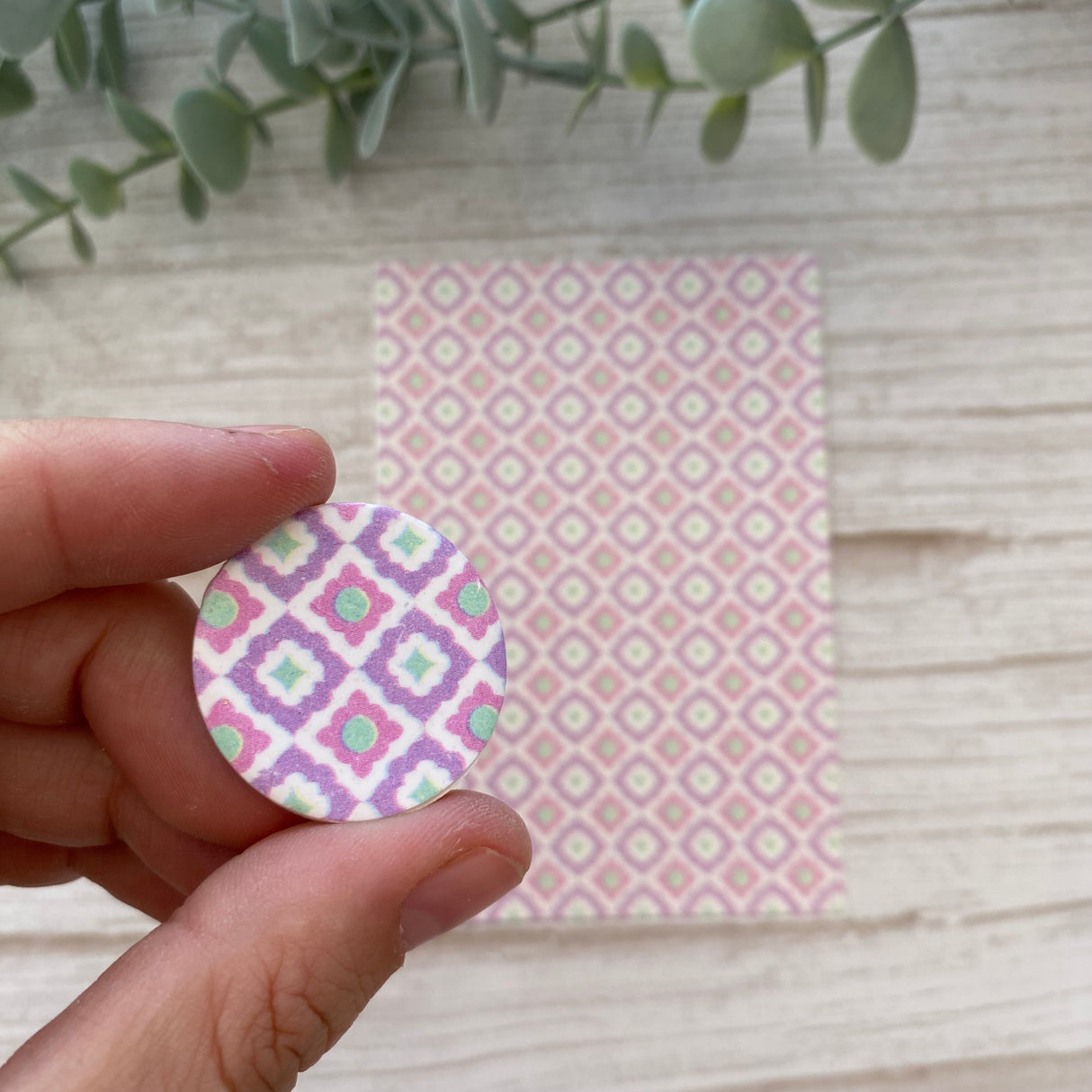 Floral Tile in Lilac - Water Soluble Transfer