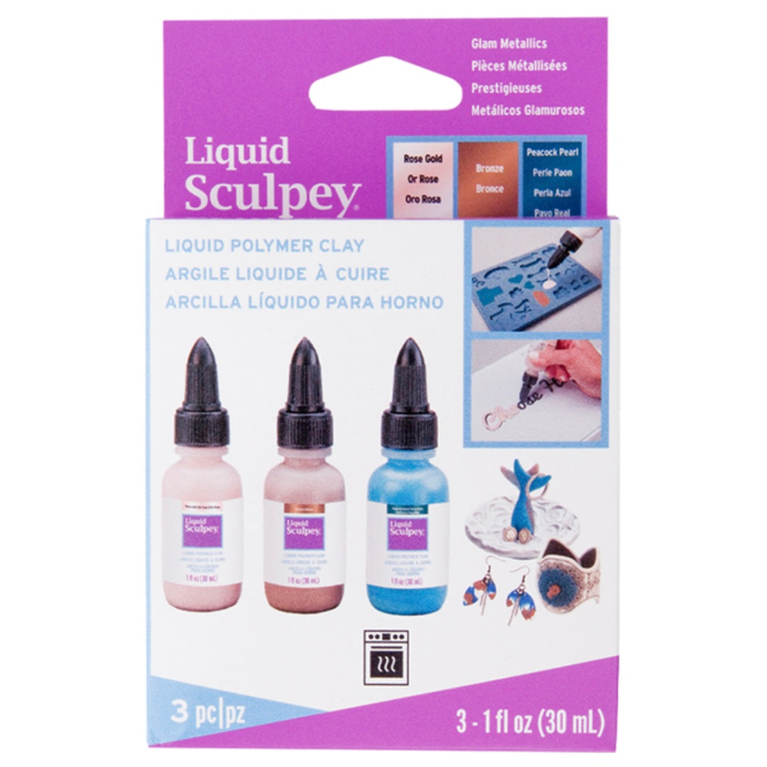 Liquid Sculpey - Glam Metallics - 3 pack