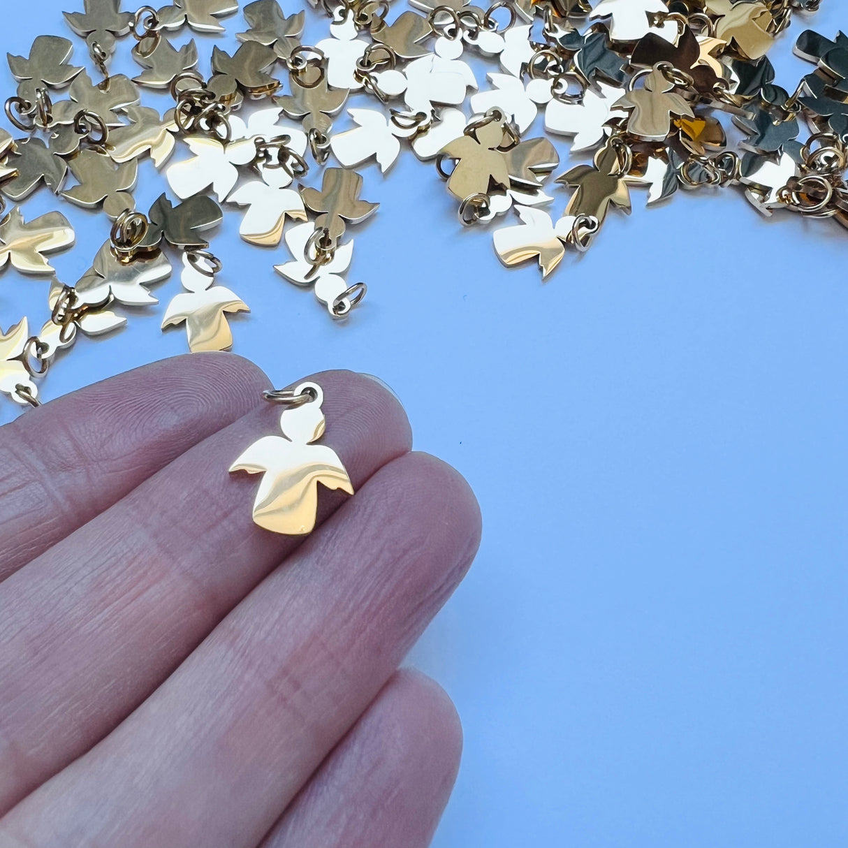 Angel Charms - Gold Plated Stainless Steel - 10 pack