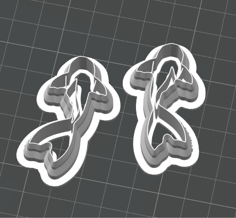 Koi Fish 45mm Mirrored Cutter Set STL - digital download