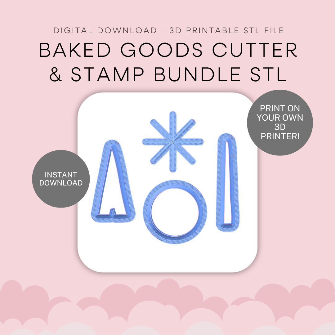 Baked Goods Cutter & Stamp Bundle STL - digital download