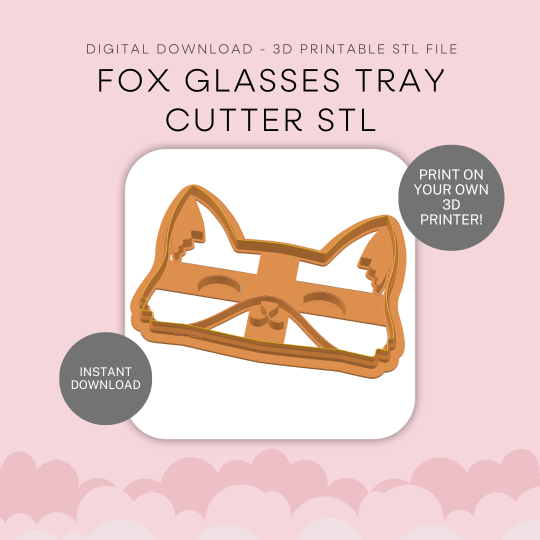 Fox Glasses Tray Cutter STL - digital download