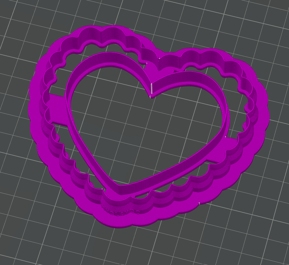 Scalloped Heart Decor Cutter STL - digital download