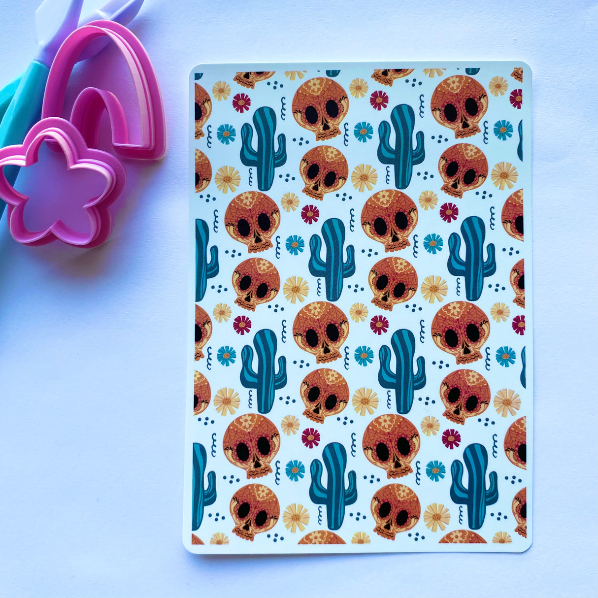 Sugar Skulls & Cacti Waterslide Transfer Decal