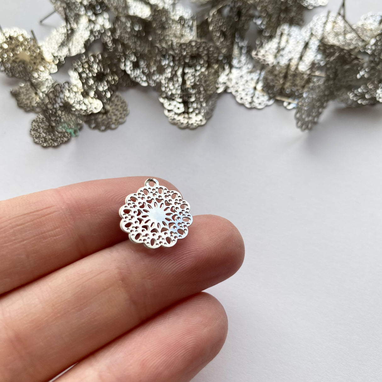 Lace Stud Topper - Stainless Steel