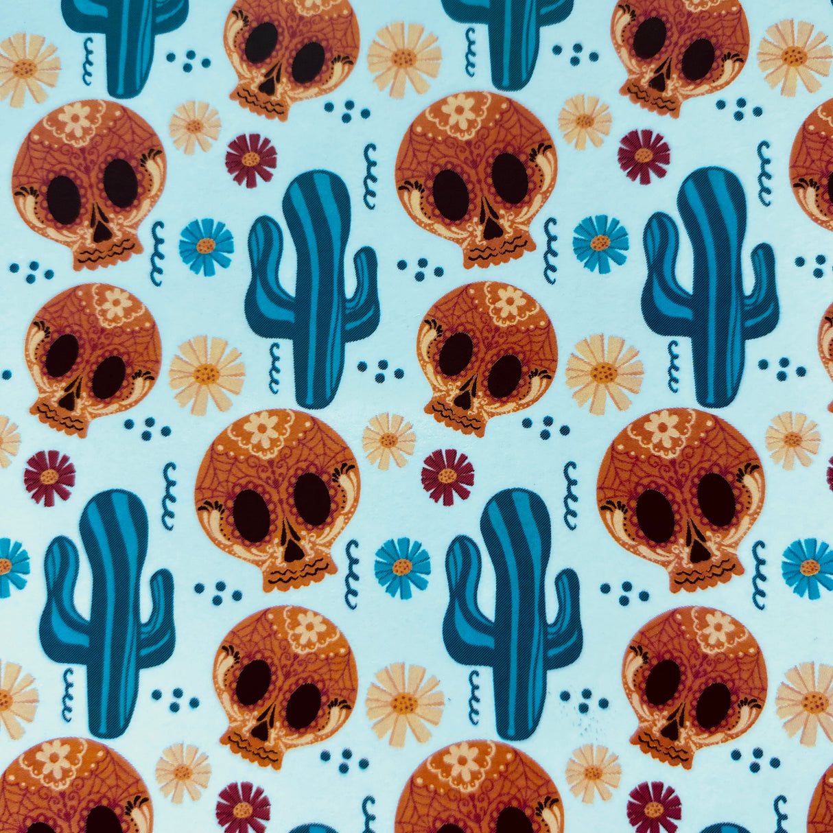 Sugar Skulls & Cacti Waterslide Transfer Decal