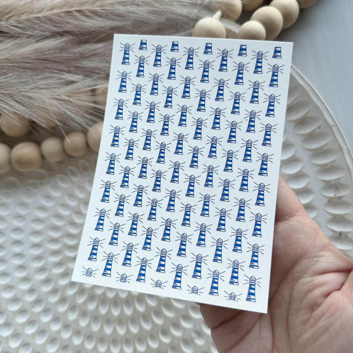 Lighthouse in Navy - Water Soluble Transfer