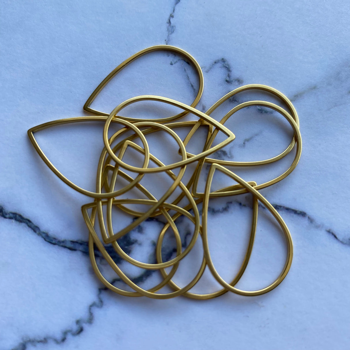 Teardrop Open Back Bezel - Gold Plated Stainless Steel - 20 pack